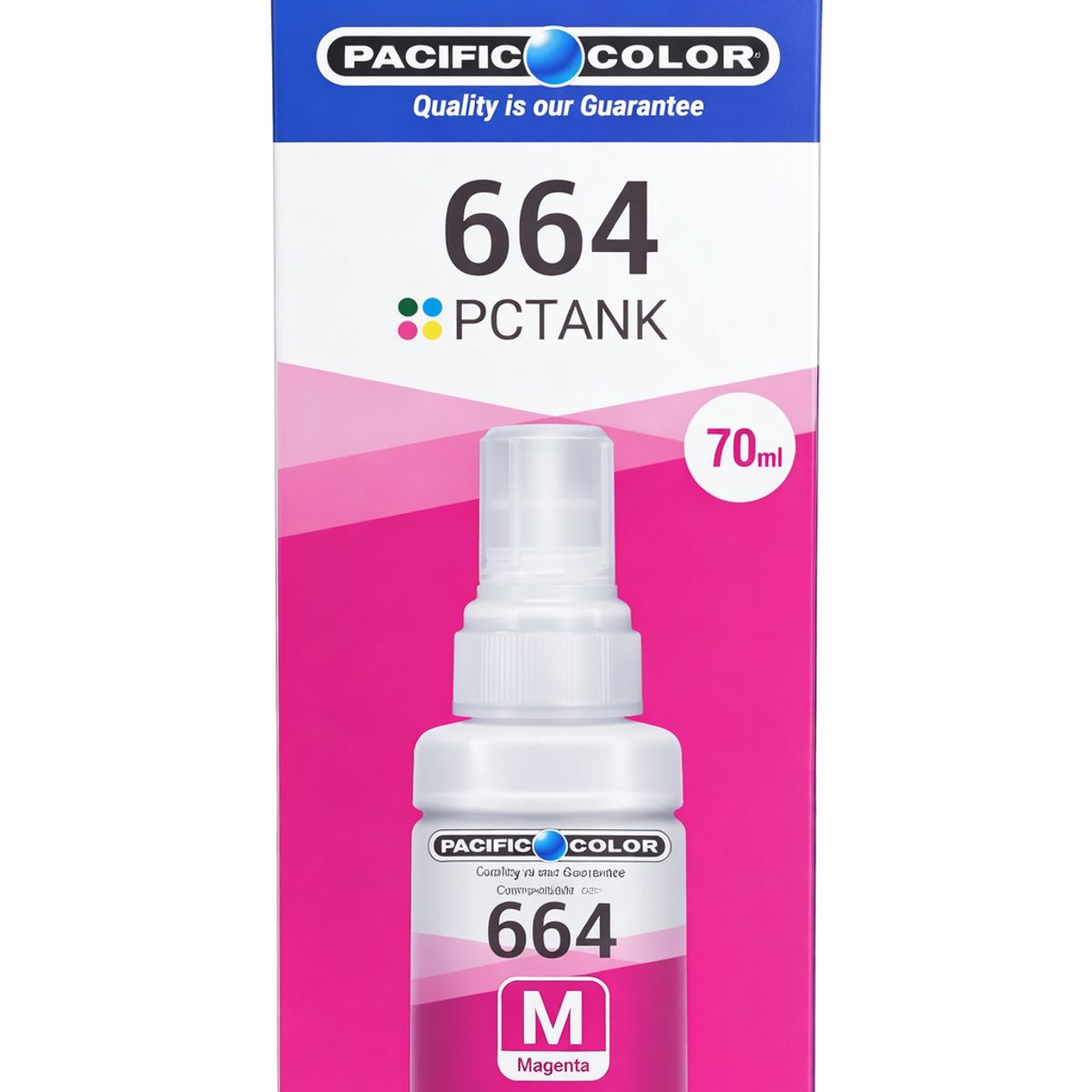 PACIFIC COLOR - Pack 4 Tintas 664 70ml Compatible Epson L110 L120 L210 L355 Alta Calidad