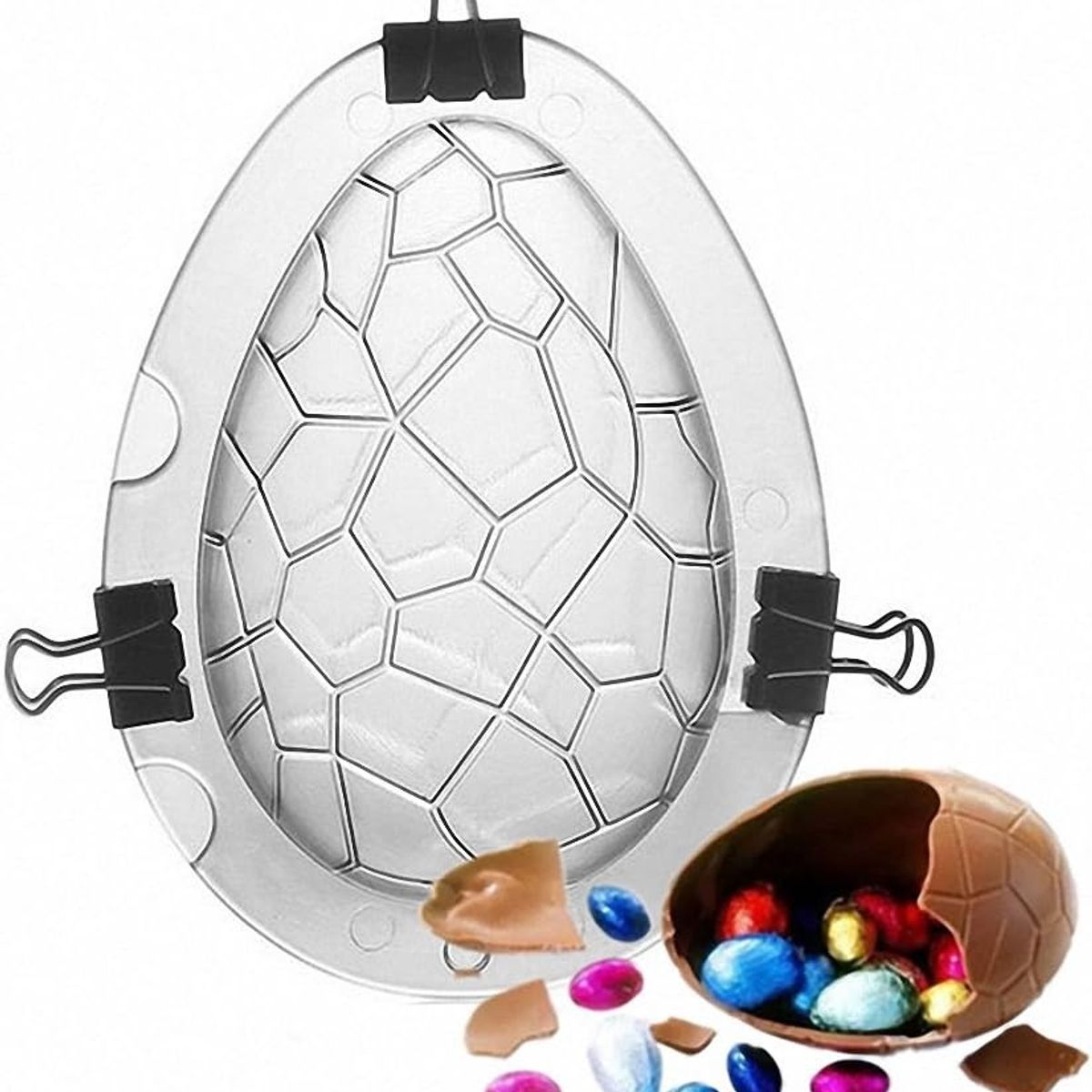 GENERICO - Molde Acrílico  Huevo de Chocolate diseño - PASCUA
