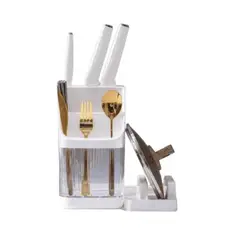 GENERICO - ORGANIZADOR DE UTENSILIOS CON SOPORTE PARA TAPA OLLAS MULTIFUNCIONAL