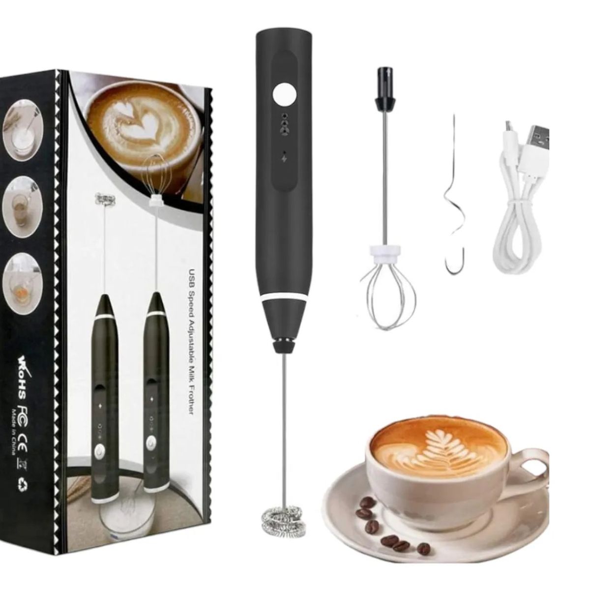 GENERICO - MINI BATIDOR ELÉCTRICO RECARGABLE PORTÁTIL