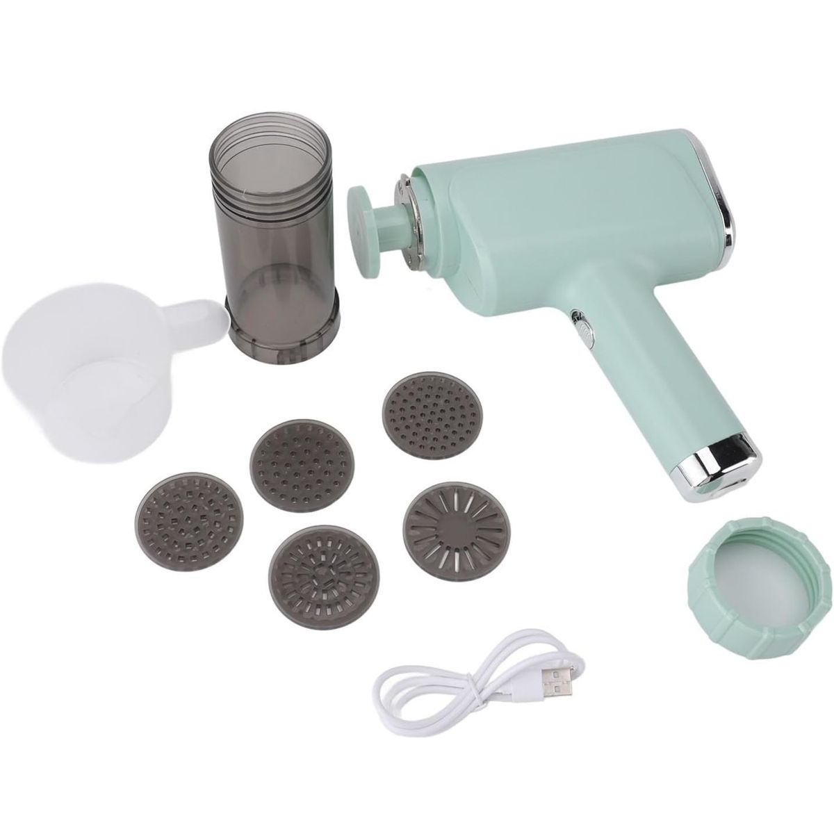 GENERICO - MÁQUINA DE PASTA ELÉCTRICA 5 EN 1 PORTÁTIL RECARGABLE FIDEOS