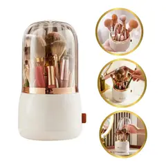 GENERICO - ORGANIZADOR PORTÁTIL PARA BROCHAS DE MAQUILLAJE, GIRATORIO 360 GRADOS.