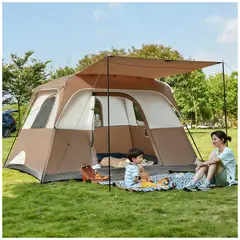 KUANGYE - Tienda de campaña para 4-6 Personas,Carpa Camping Impermeable con 3 Habitaciones,330x210x180cm