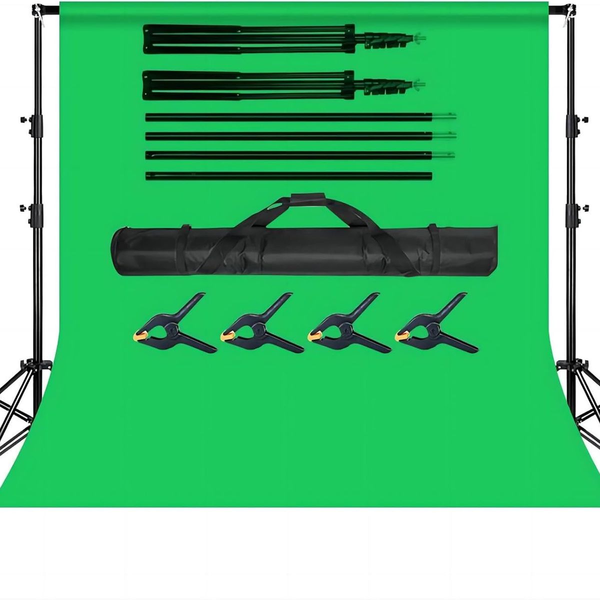 KUANGYE - Kit De Fondo Para Fotografia De Pantalla Verde Con Tripodes