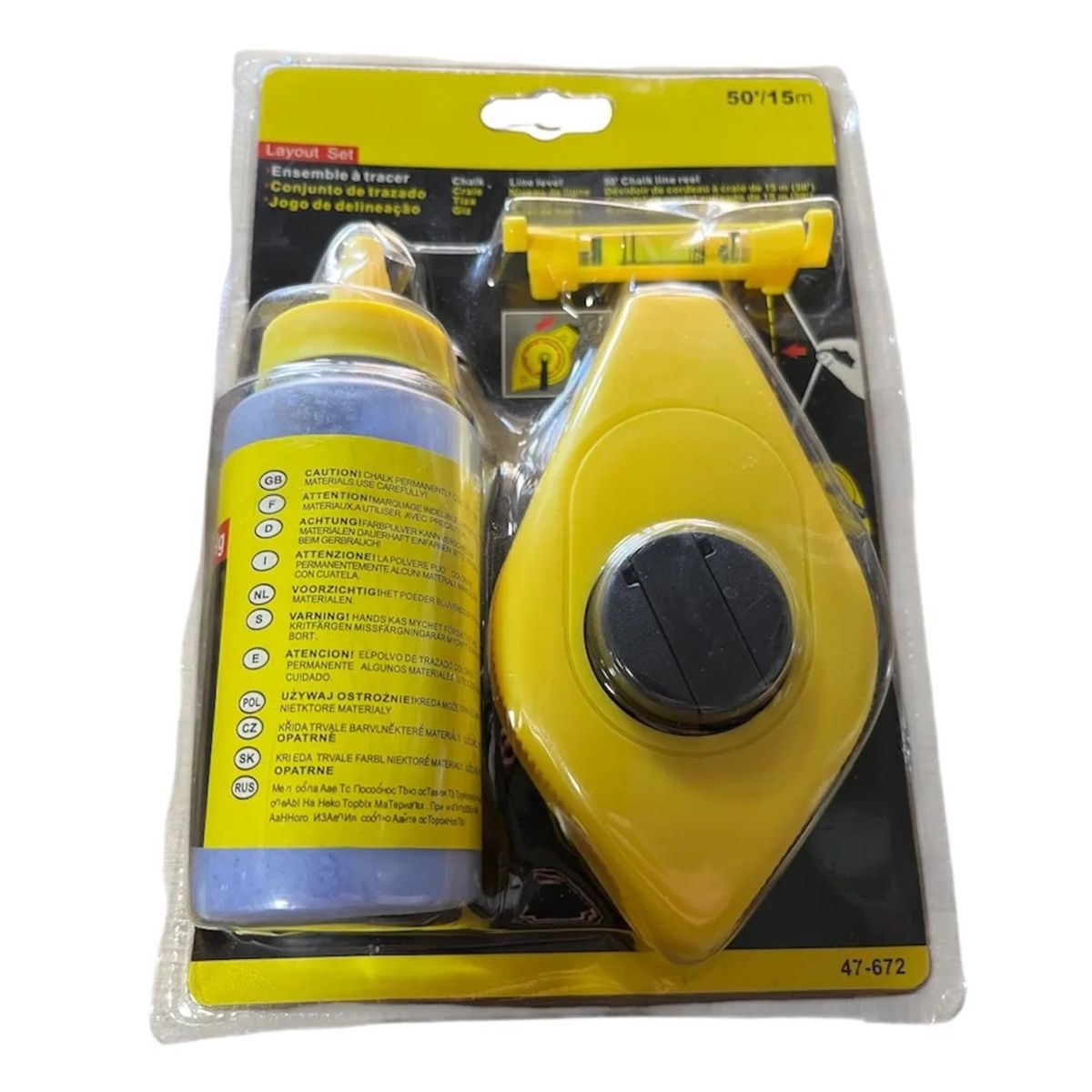 GENERICO - PACK X 3 KIT DE TIRALINEA CON TIZA Y NIVEL MARCA FONTOR