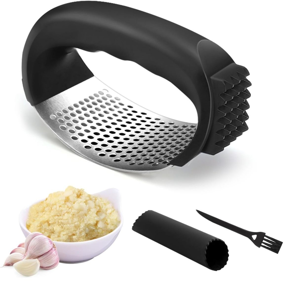 GENERICO - PACK X 3 MACHACADOR TRITURADOR PRENSADOR DE AJO 3 PIEZAS