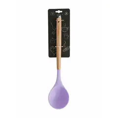 YOLIKITCHEN - Cuchara Silicona cMango Madera YOURKITCHEN. No Daña Olla, Sin Olor, Resistente Calor 220°C