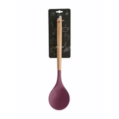 YOLIKITCHEN - Cuchara Silicona cMango Madera YOURKITCHEN. No Daña Olla, Sin Olor, Resistente Calor 220°C