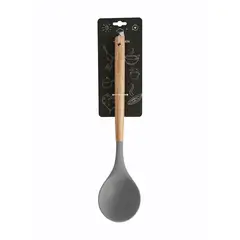 YOLIKITCHEN - Cuchara Silicona cMango Madera YOURKITCHEN. No Daña Olla, Sin Olor, Resistente Calor 220°C