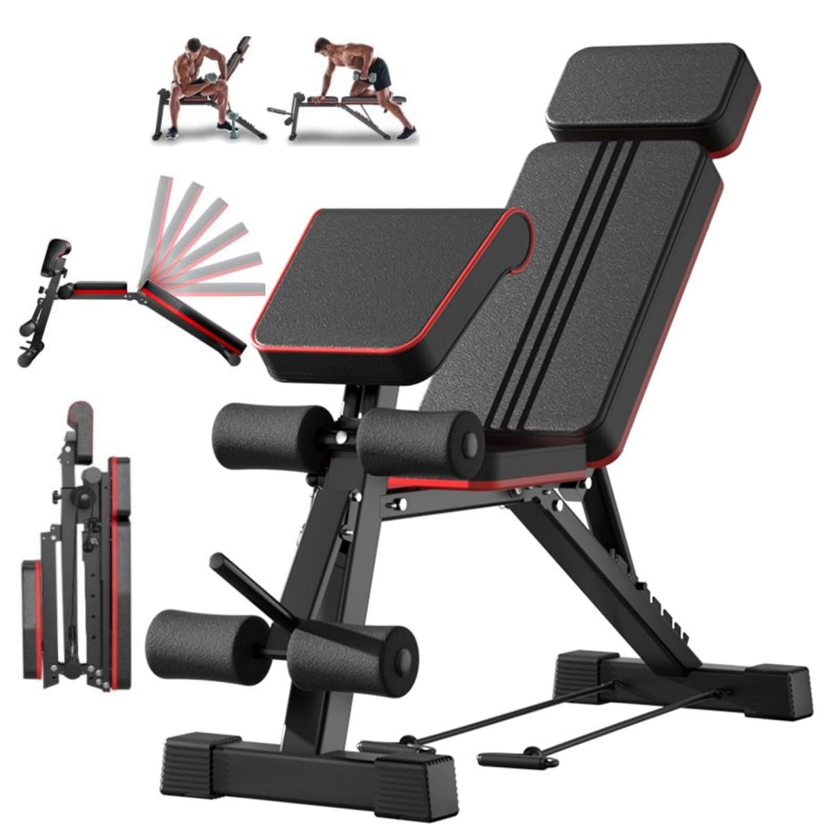 KUANGYE - Banco Multifuncional Ajustable Soporta Hasta 300Kg Para PrensaEntrenamiento Cuerpo Completo