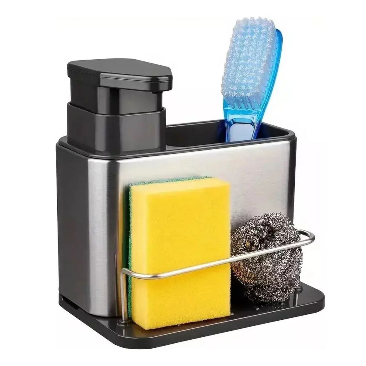 GENERICO - DISPENSADOR DE LAVALOZAS JABÓN Y PORTA ESPONJA ORGANIZADOR