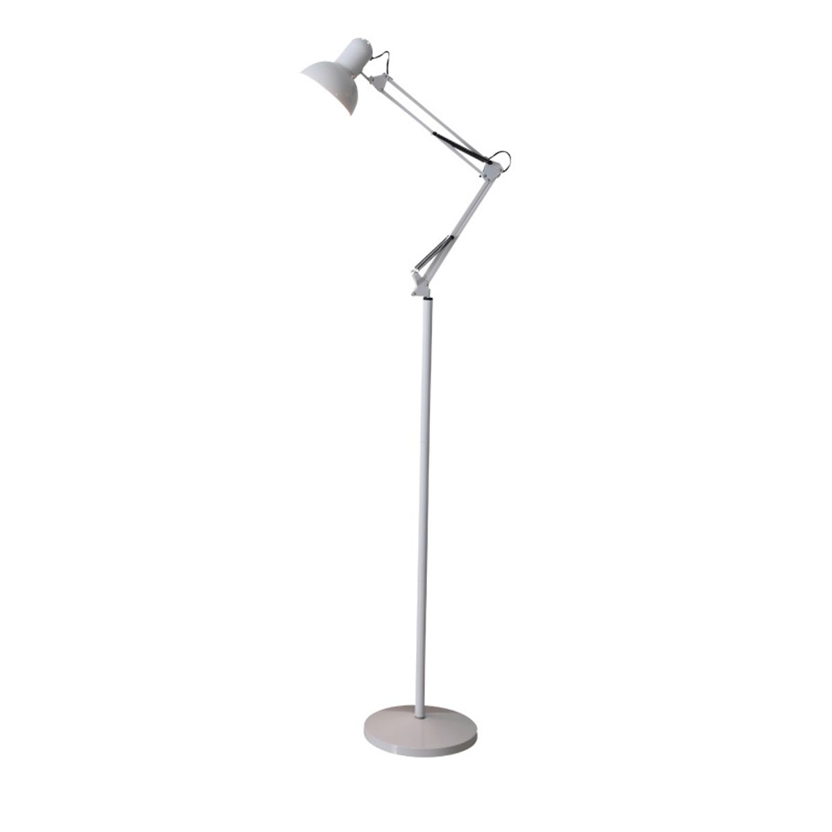 DANWEILE - Soporte de lámpara de pie plegable de brazo largo Blanco