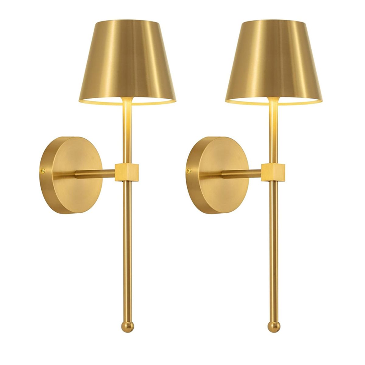 DANWEILE - Luces de pared LED modernas 2P, Control remoto, carga USB regulable Dorado
