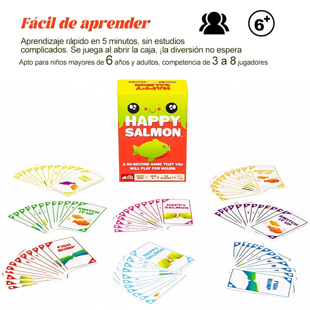 GENERICO - Juego De Mesa Happy Salmon Exploding Kittens Tarjeta Reunión