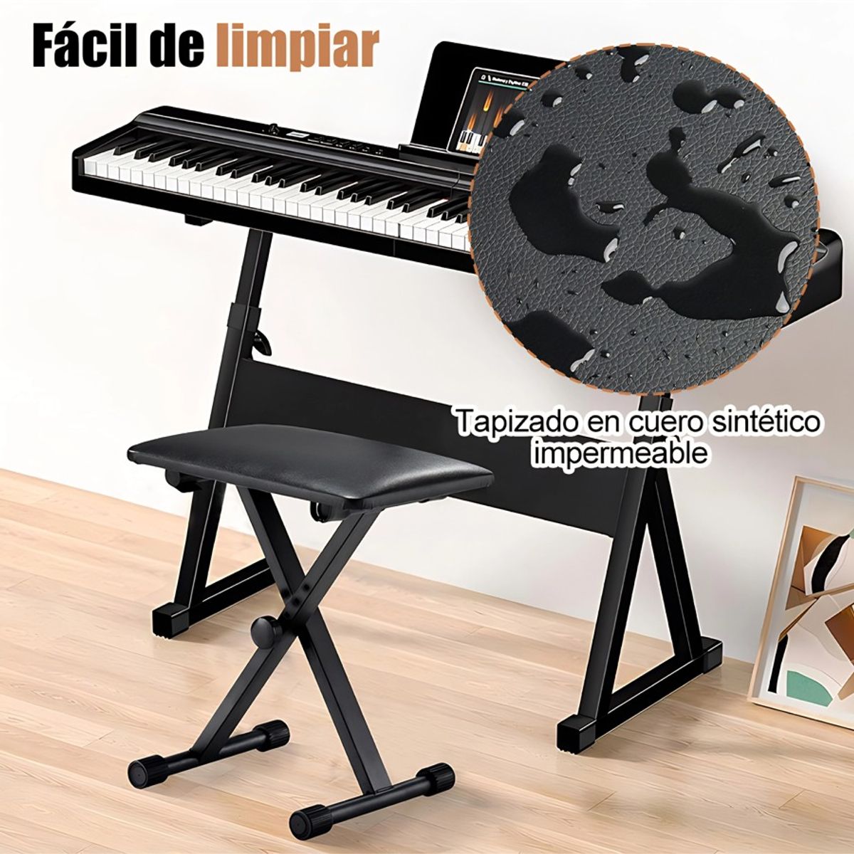 GENERICO - Atril Ajustable Teclado Sillín Soporte De Teclado 4 Niveles