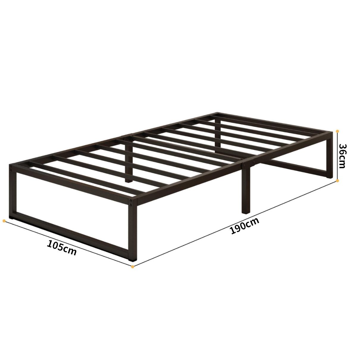 Base Cama 2plazas 150x190x36cm Negra Estructura Resistente, marca ATURE - Foto 2