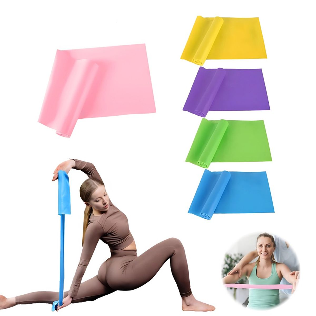 GENERICO - Bandas Elásticas Gimnasia Ejercicio Deportes 150x15 Cm Set 5