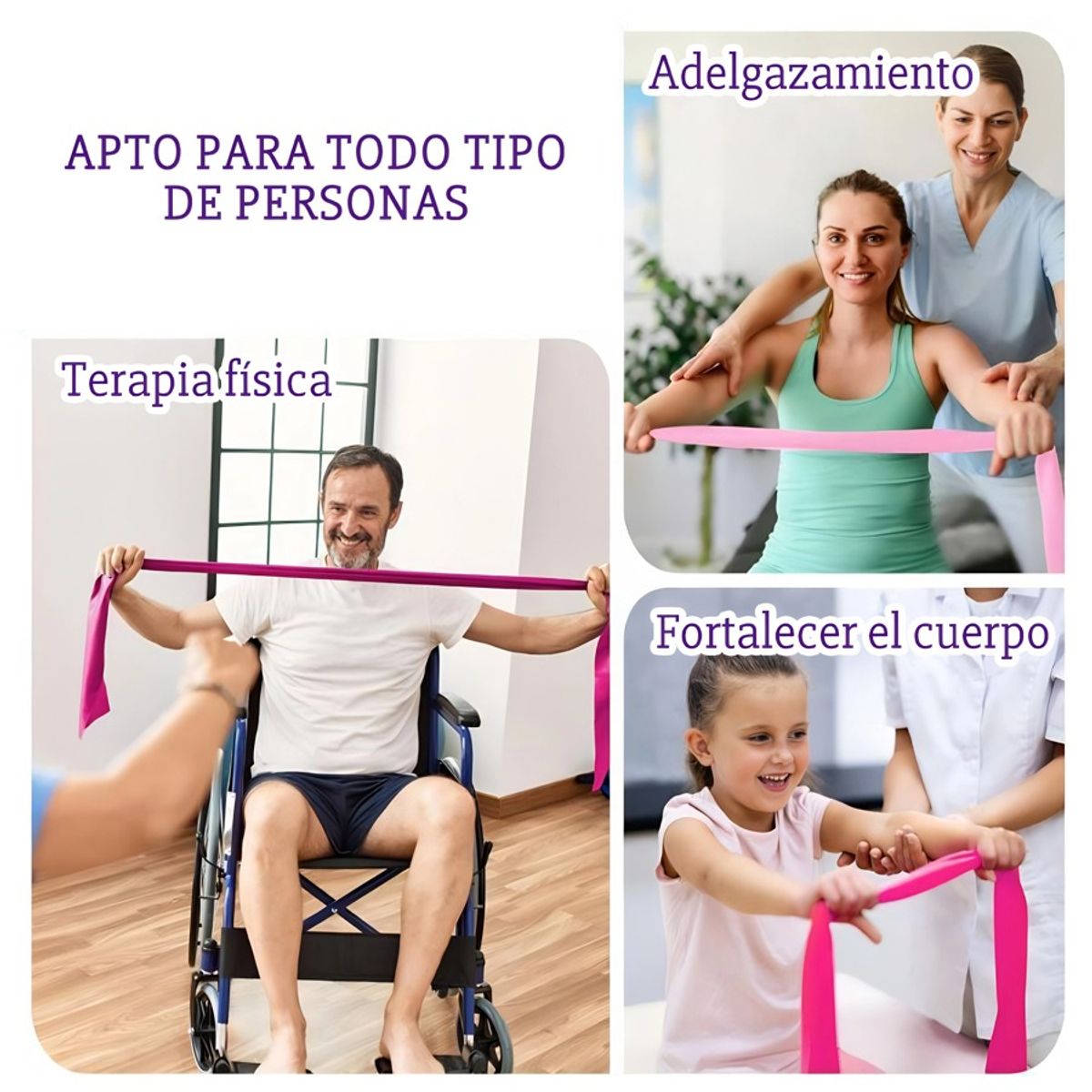 GENERICO - Bandas Elásticas Gimnasia Ejercicio Deportes 150x15 Cm Set 5