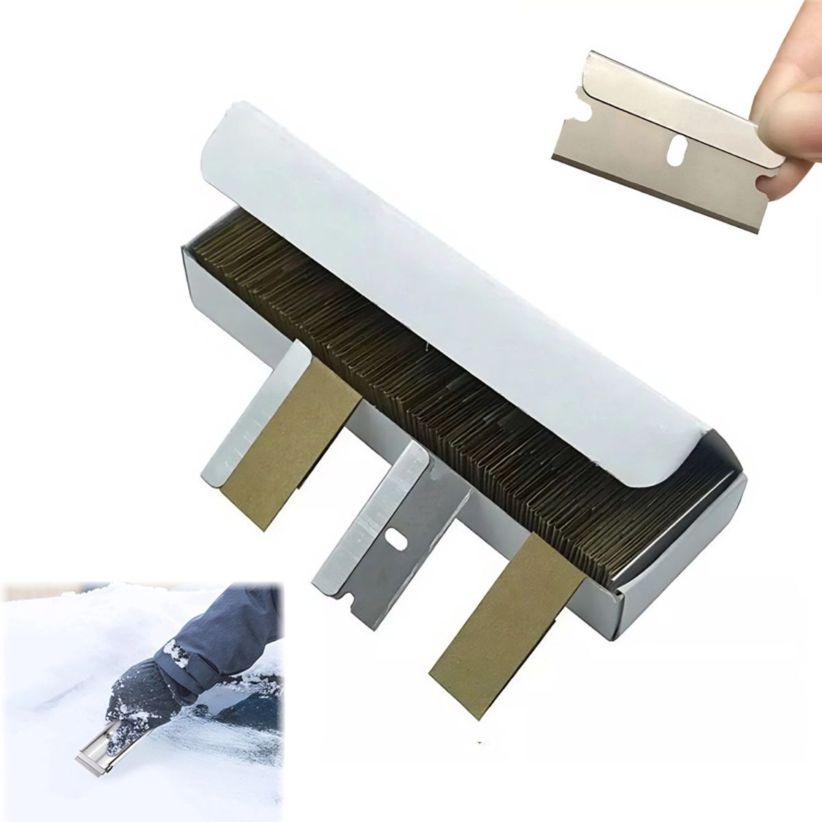 GENERICO - Repuesto Raspador Vidrio Por 100Un Afilado Durable Seguridad