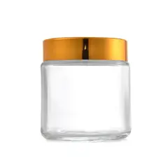 GENERICO - Set 6 Frasco Vidrio Cosmético Tapa Dorada 100g
