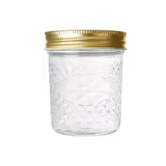 GENERICO - Set 6 Frascos Vidrio Diseño Clásico Tapa Plastico Dorada 200 ml