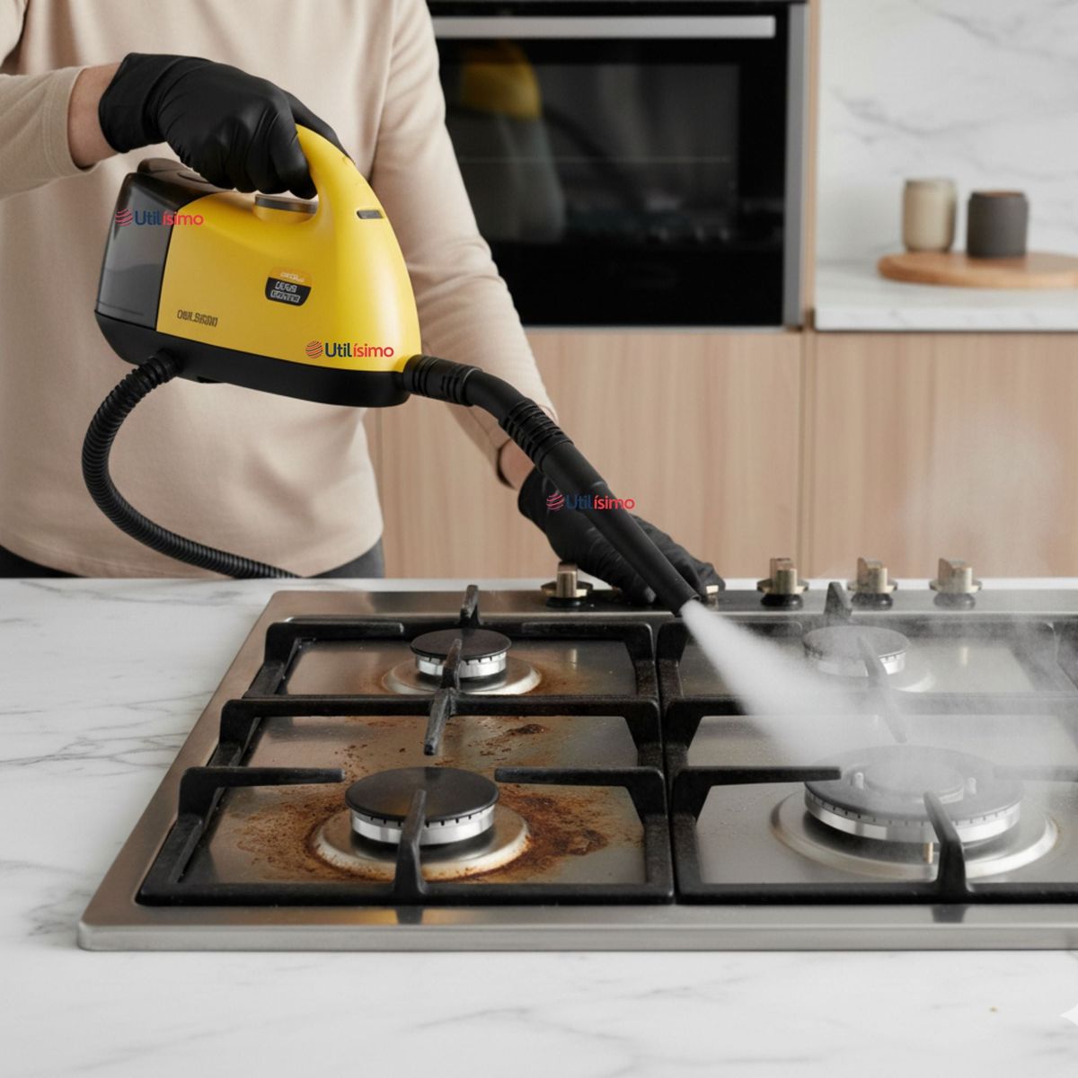 RAF - Limpiador A Vapor Sanitizador Multiuso 1800w Amarillo 1000ml Multifunción 15 En 1