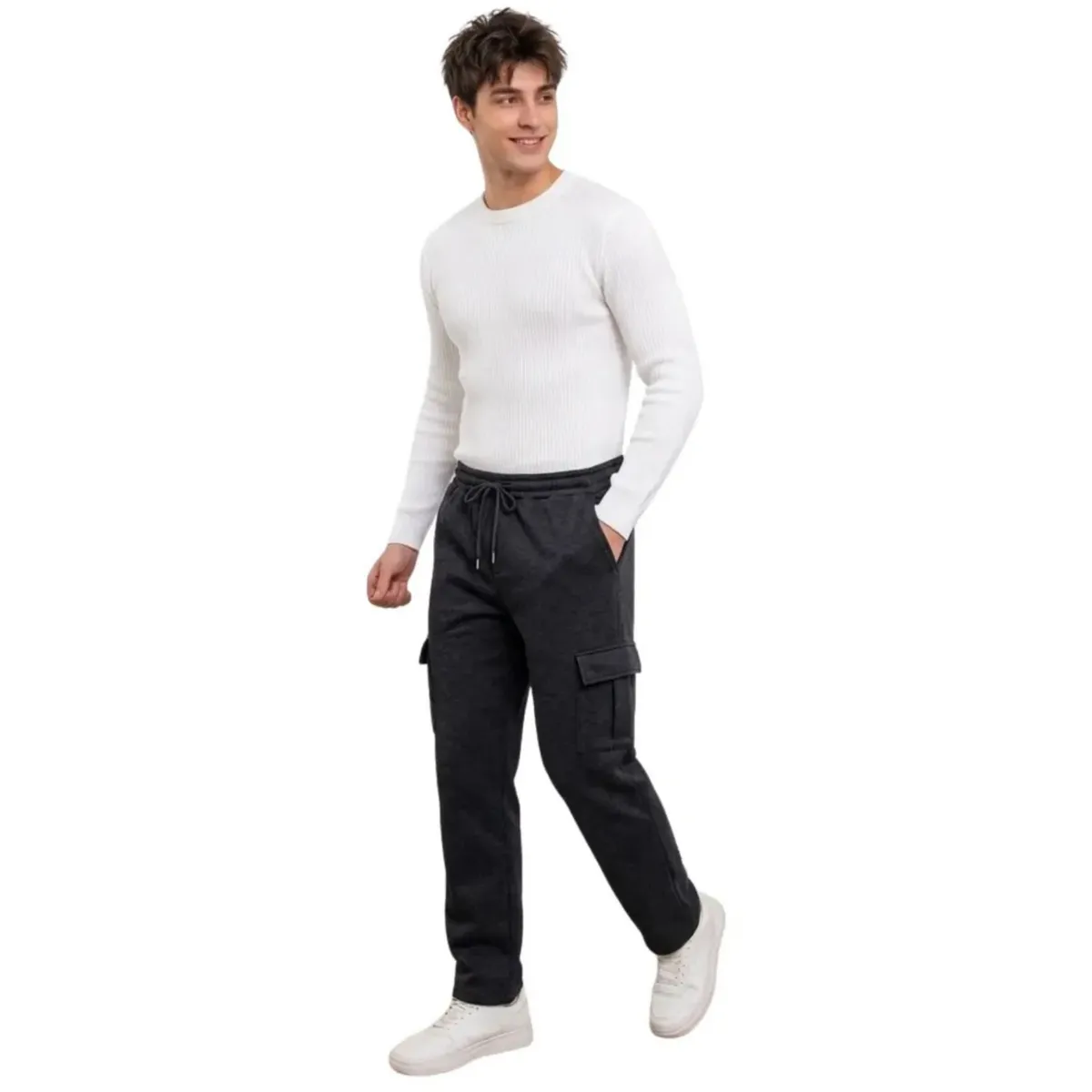 LOOK SHOP - Pantalón Buzo Recto Cargo Hombre Invierno. Jogger Juvenil. 7159