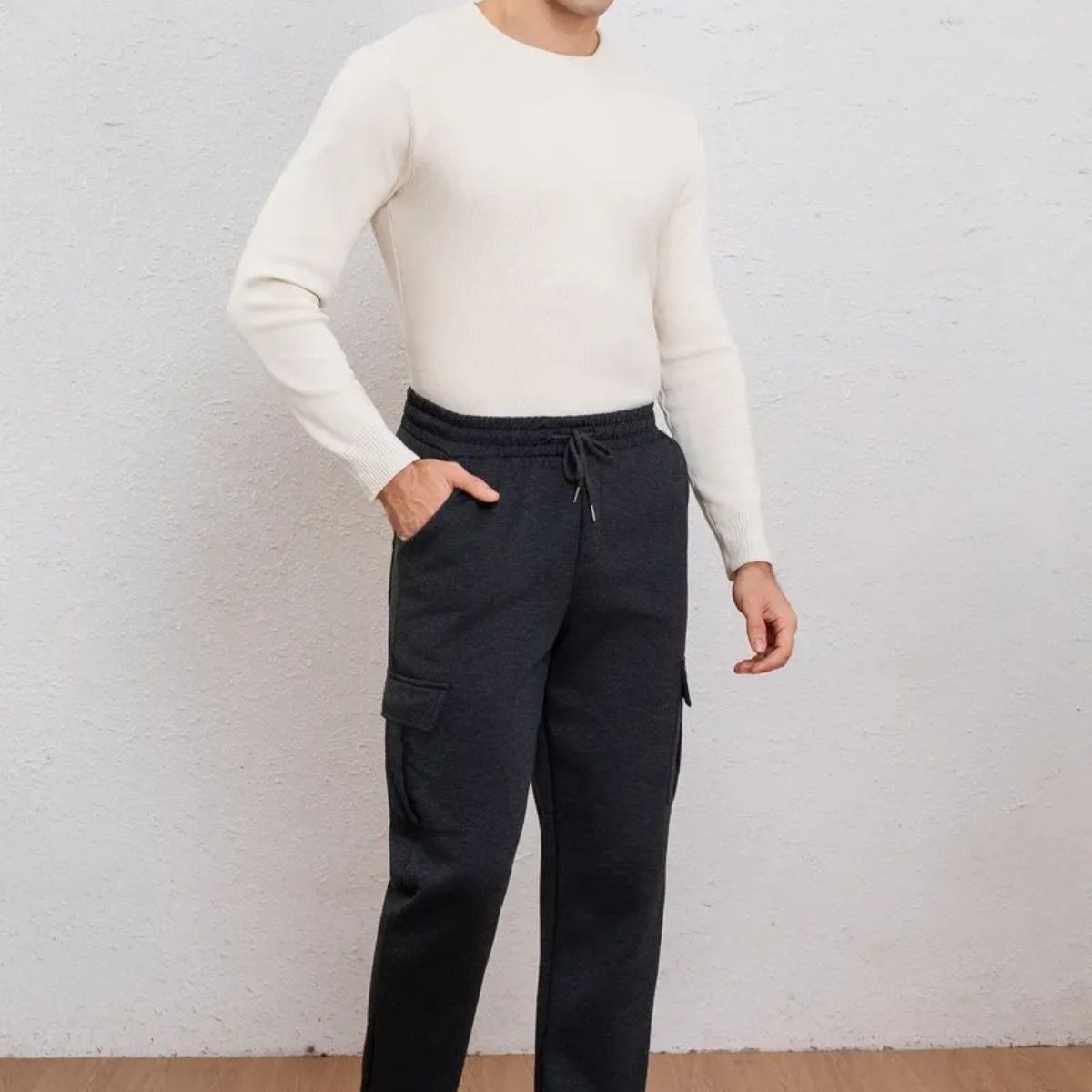 LOOK SHOP - Pantalón Buzo Recto Cargo Hombre Invierno. Jogger Juvenil. 7159