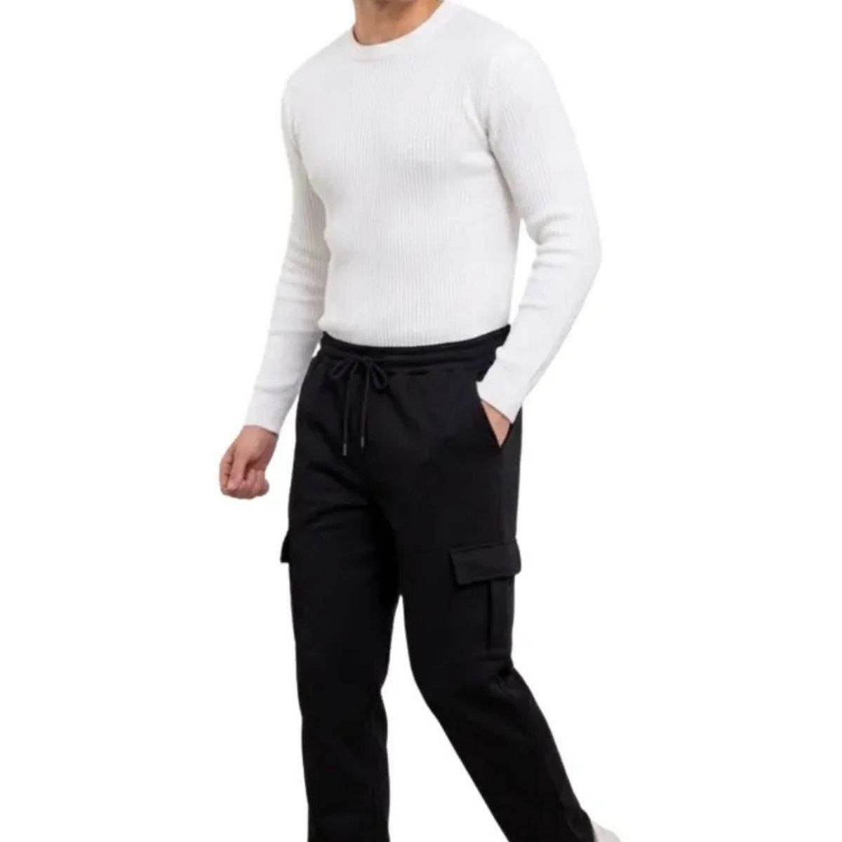 LOOK SHOP - Pantalón Buzo Recto Cargo Hombre Invierno. Jogger Juvenil. 7159