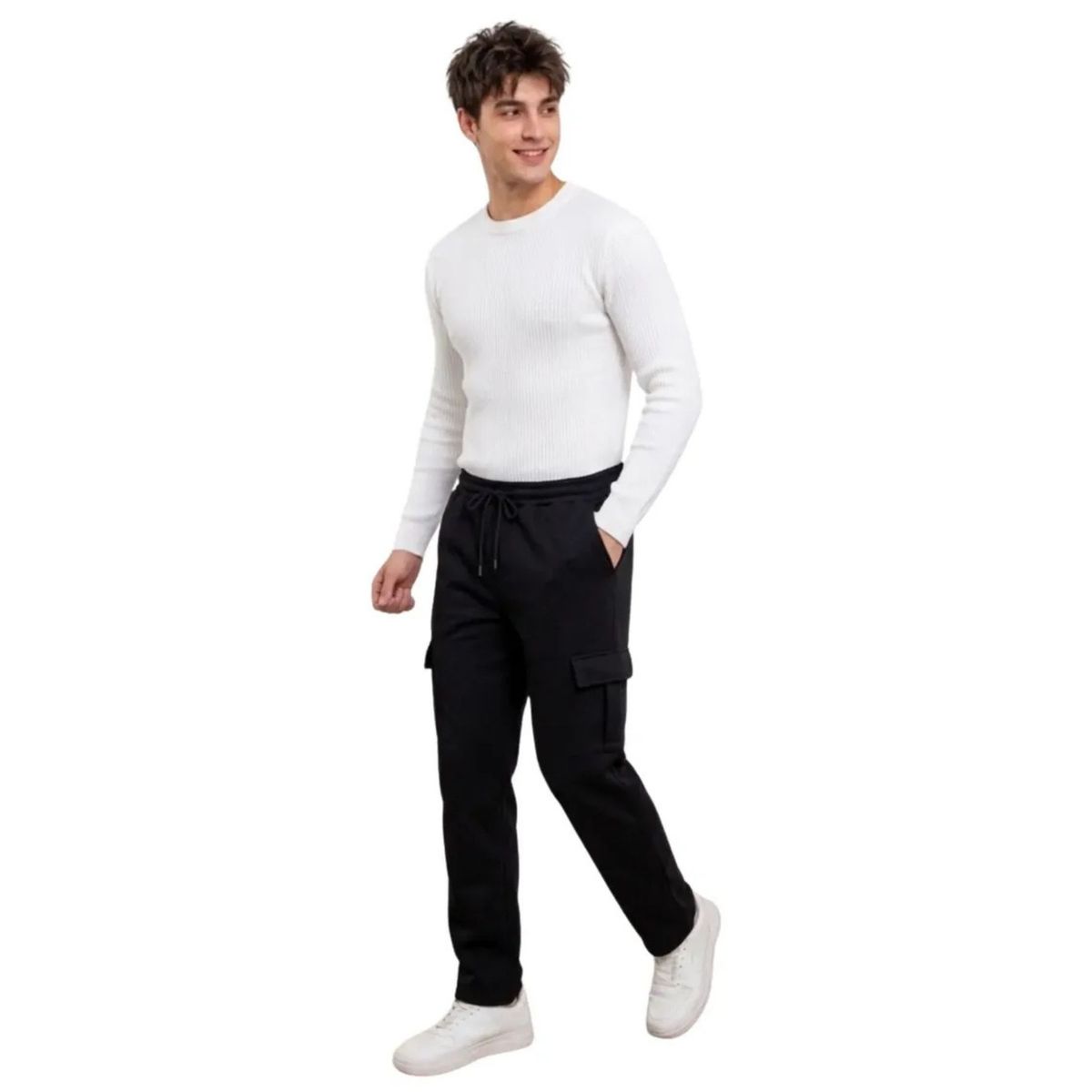 LOOK SHOP - Pantalón Buzo Recto Cargo Hombre Invierno. Jogger Juvenil. 7159