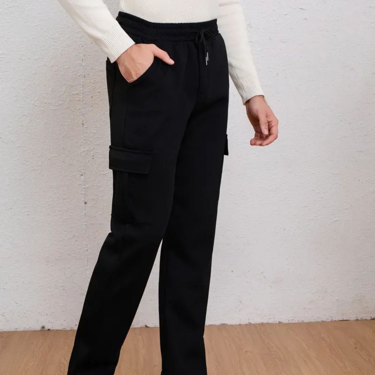 LOOK SHOP - Pantalón Buzo Recto Cargo Hombre Invierno. Jogger Juvenil. 7159