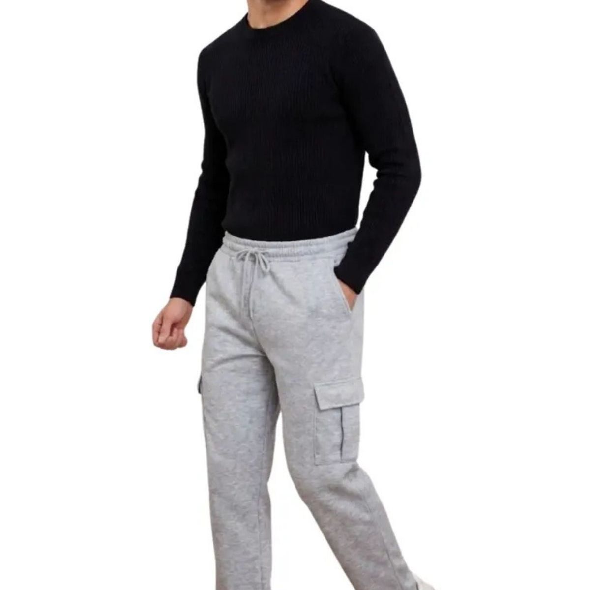 LOOK SHOP - Pantalón Buzo Recto Cargo Hombre Invierno. Jogger Juvenil. 7159