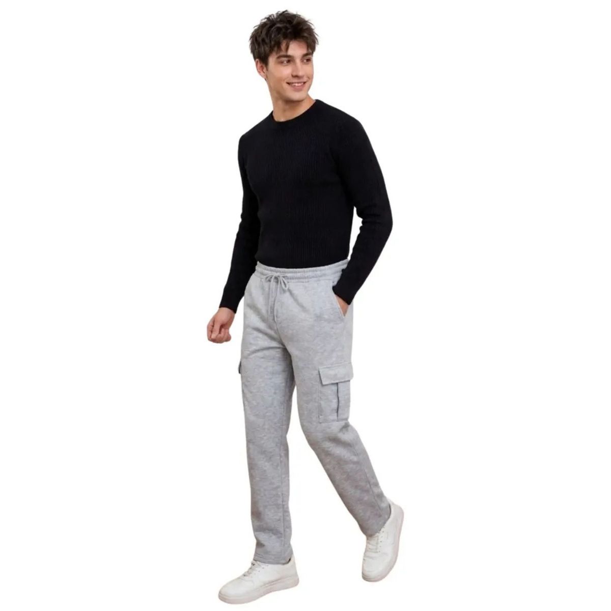 LOOK SHOP - Pantalón Buzo Recto Cargo Hombre Invierno. Jogger Juvenil. 7159