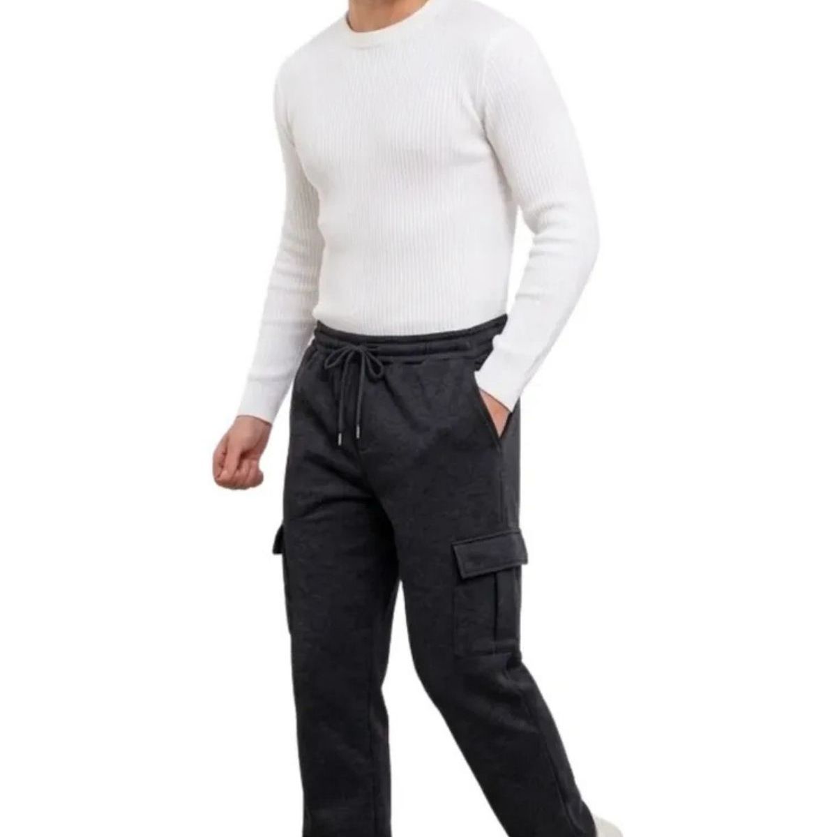 LOOK SHOP - Pantalón Buzo Recto Cargo Hombre Invierno. Jogger Juvenil. 7159
