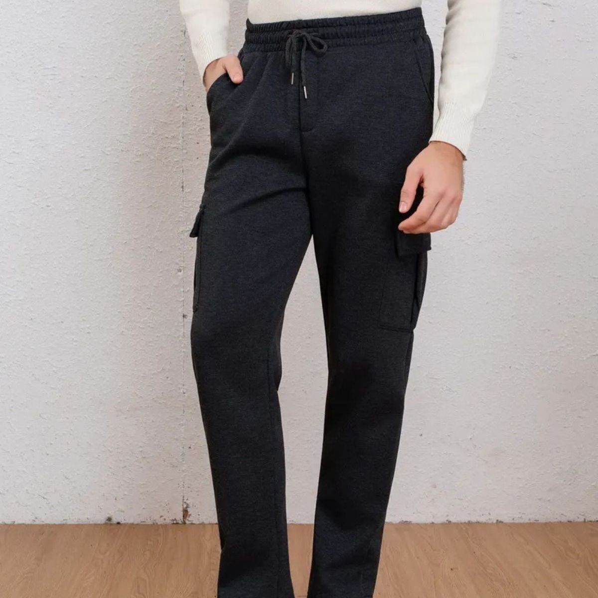 LOOK SHOP - Pantalón Buzo Recto Cargo Hombre Invierno. Jogger Juvenil. 7159