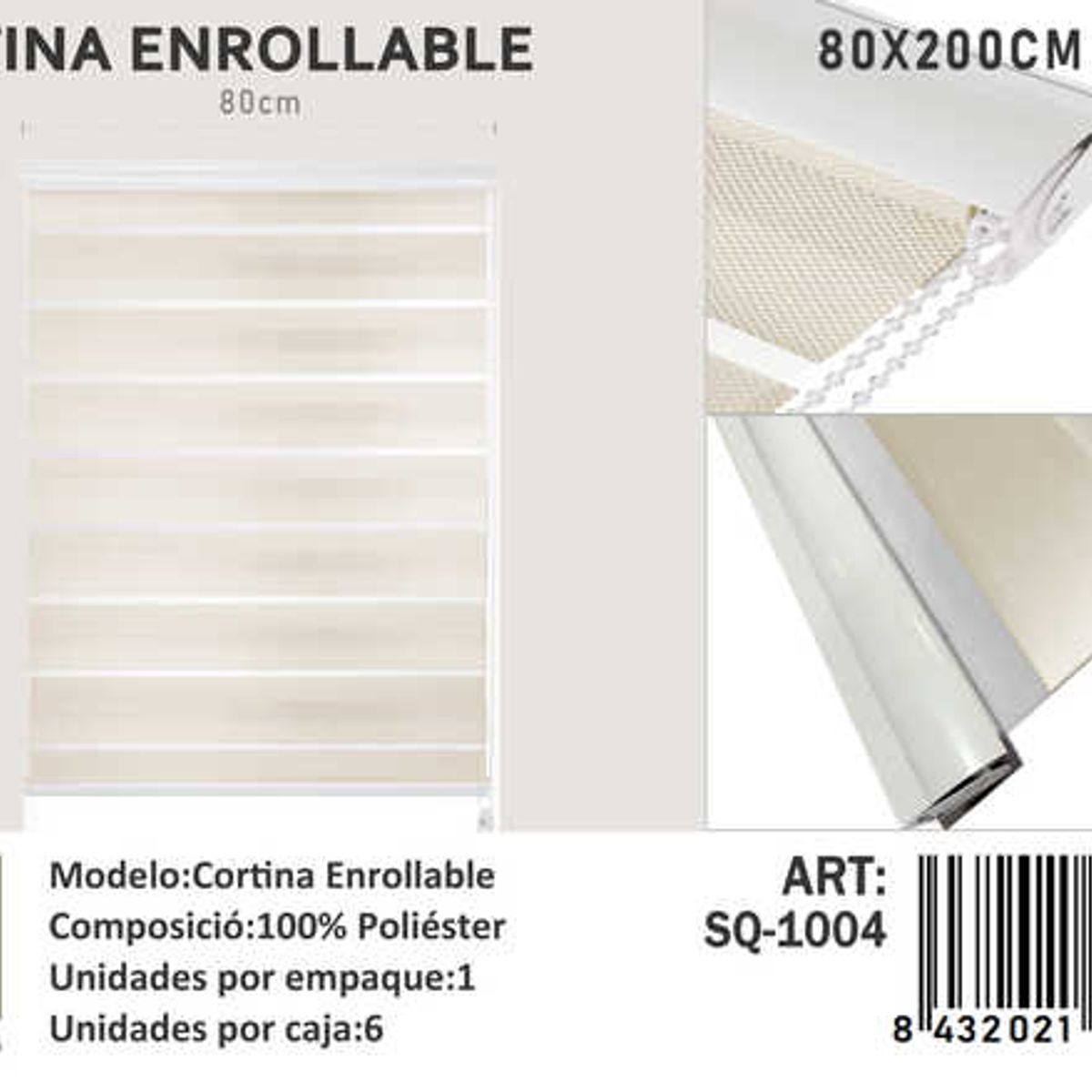 GENERICO - Cortina Roller Dia Y Noche 80X200 Cm