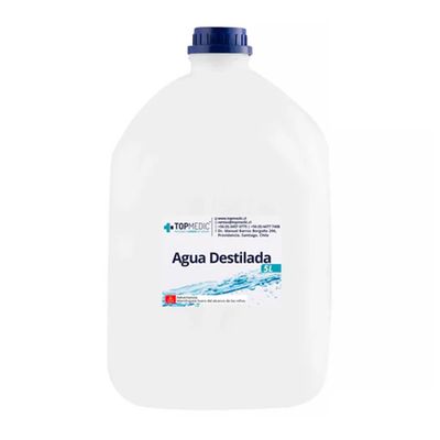Topmedic Agua Destilada O Desmineralizada Para Cpap 5 Lts -