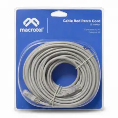 MACROTEL - Cable de Red 15 mts Patch Cord UTP Cat 5E MC-2015