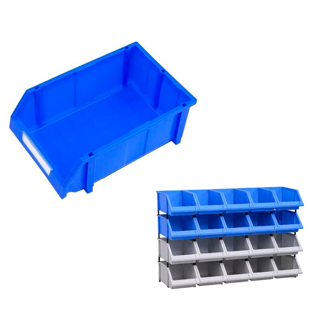 WAKESHOME - Gaveta Industrial Plástica Caja Organizadora Apilable 30lt