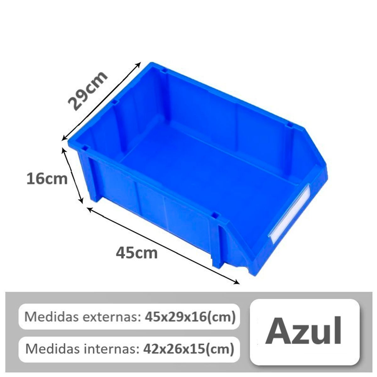 WAKESHOME - Gaveta Industrial Plástica Caja Organizadora Apilable 30lt