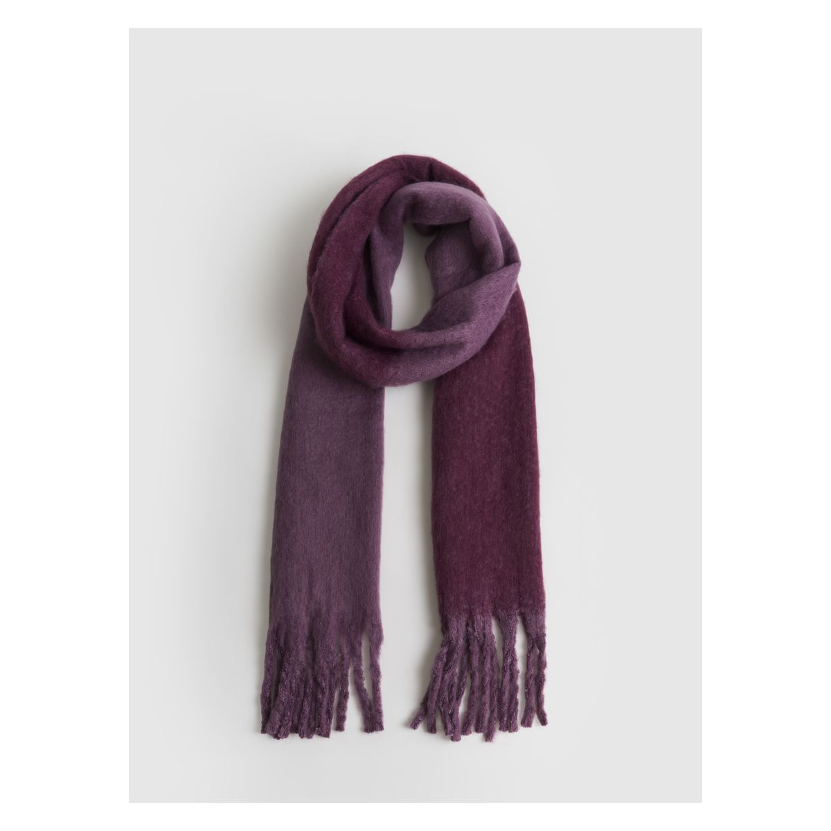 LOUNGE - Bufanda Maxi Bicolor Con Flecos LOUNGE