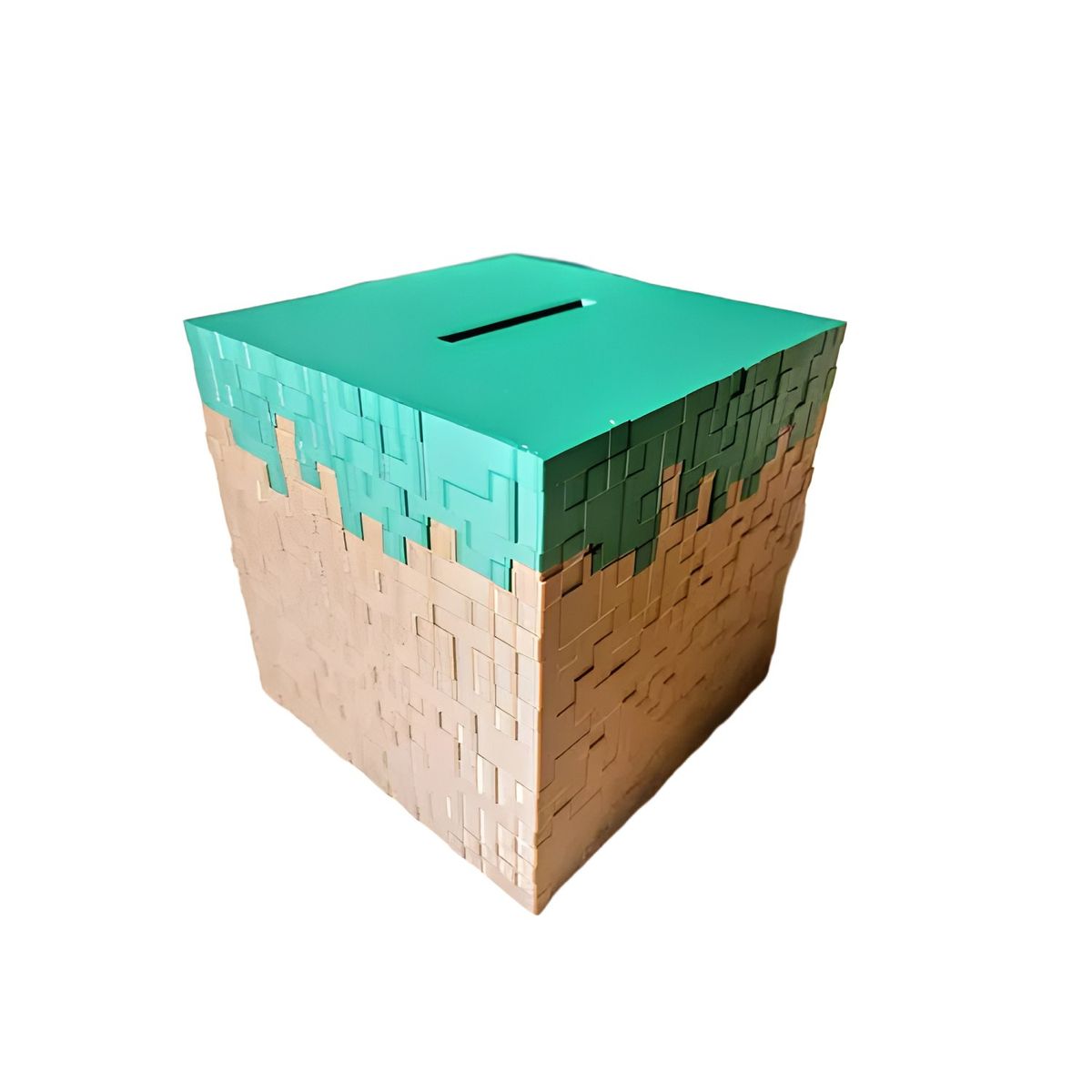GENERICO - Alcancía bloque tipo cubo estilo videojuego verde