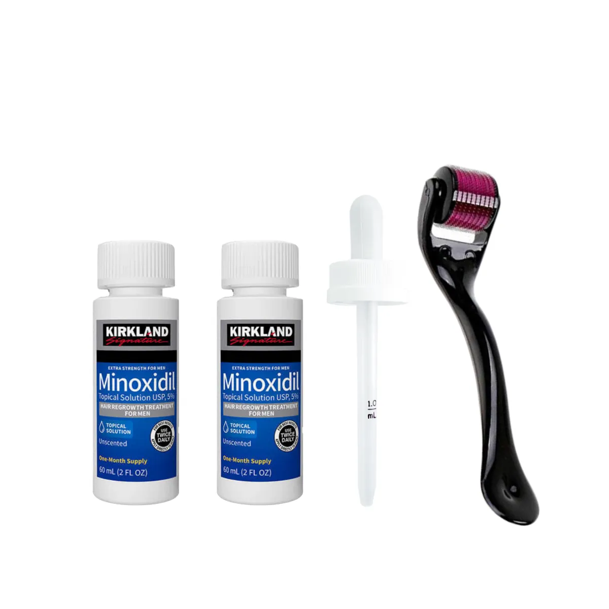 KIRKLAND - Minoxidil Kirkland 120ml Crecimiento Cabello Extrafuerte Usp5% + dermaroller