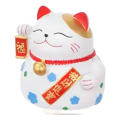 GENERICO - Alcancía gato de la suerte cerámica blanco