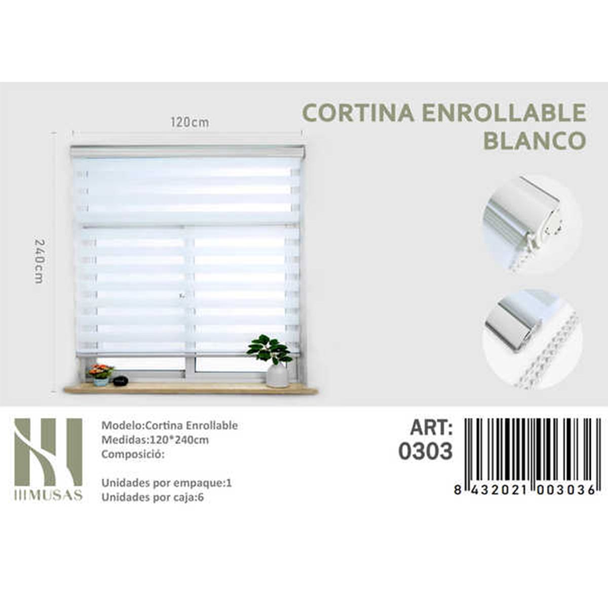 GENERICO - Cortina Roller Dia Y Noche 100X240 Cm