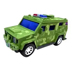 GENERICO - Alcancía auto militar con luces verde