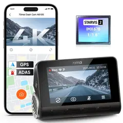 70MAI - Cámara Para Vehículo Sony STARVIS 2 4K HDR GPS ADAS A810S + Kit Cableado UP03