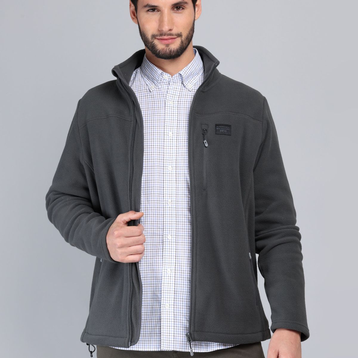 ARROW - Polerón Polar Regular Fit Gris Arrow ARROW