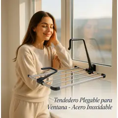 MOVI - Tendedero Plegable de Acero Inoxidable para Balcón Ventana y Radiador Tendedero Portátil Multiuso