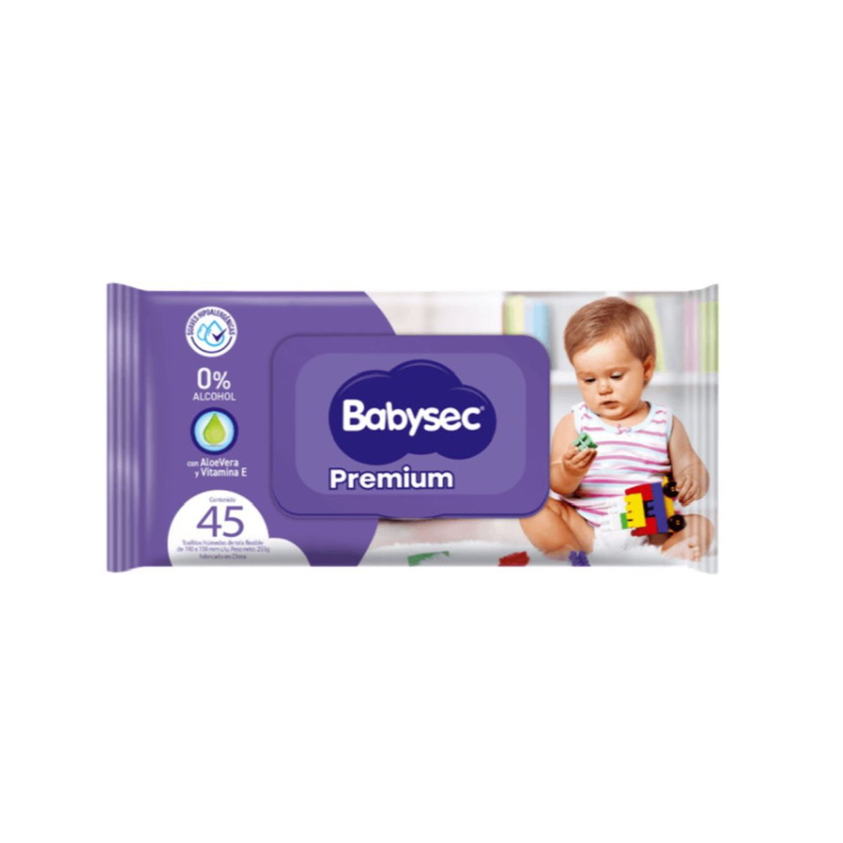 BABYSEC - Pack 12 paquetes Toallitas Humedas Babysec Hipoalergenicas Aloe Vera 45u C/U.